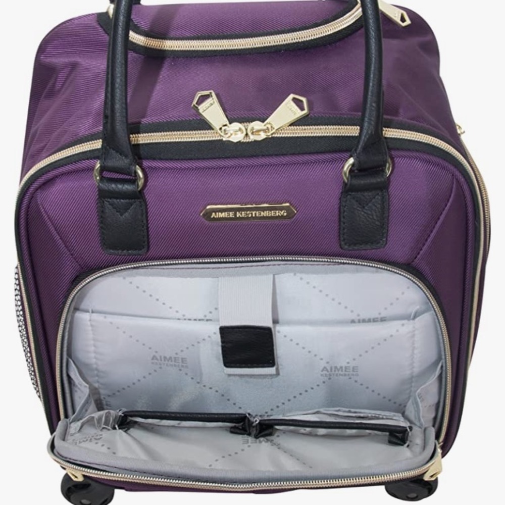 Like new Aimee kestenberg Florence 16” Twill 4-Wheel Underseat carry on - Picture 9 of 16